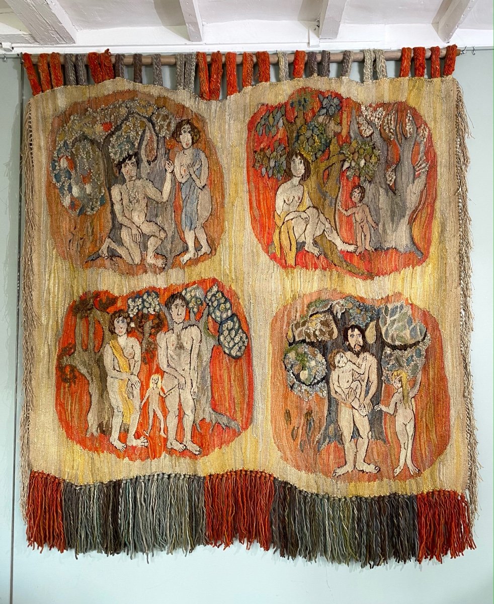 Signed Polish Tapestry, Late 20th Century, 1974.