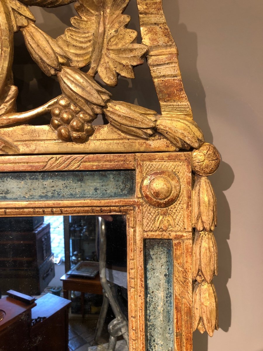 Louis XVI Period Mirror In Golden Wood. -photo-1