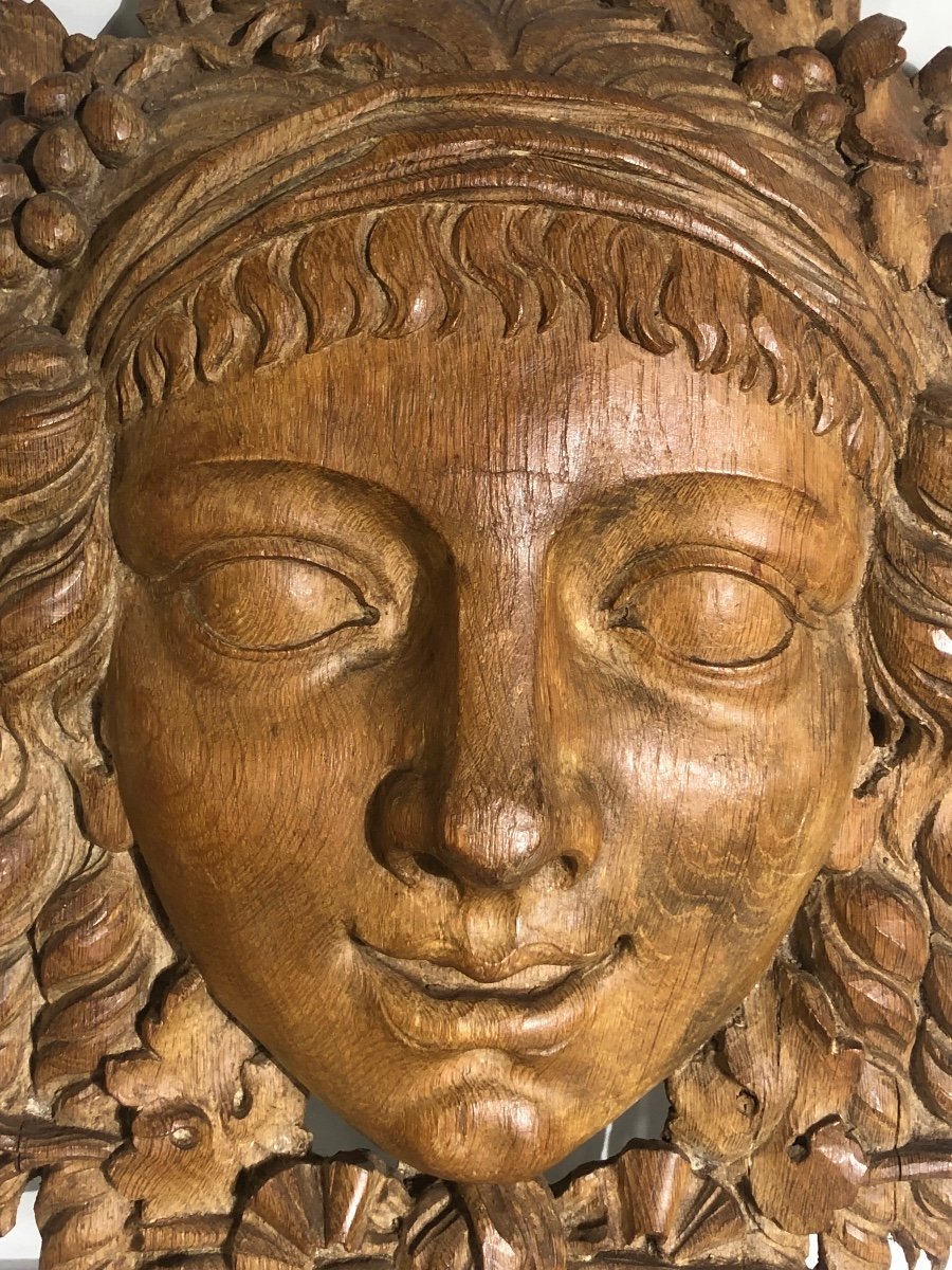  Masque De Bacchus Vers Les Années 1920, diamètre 42 cm. -photo-1