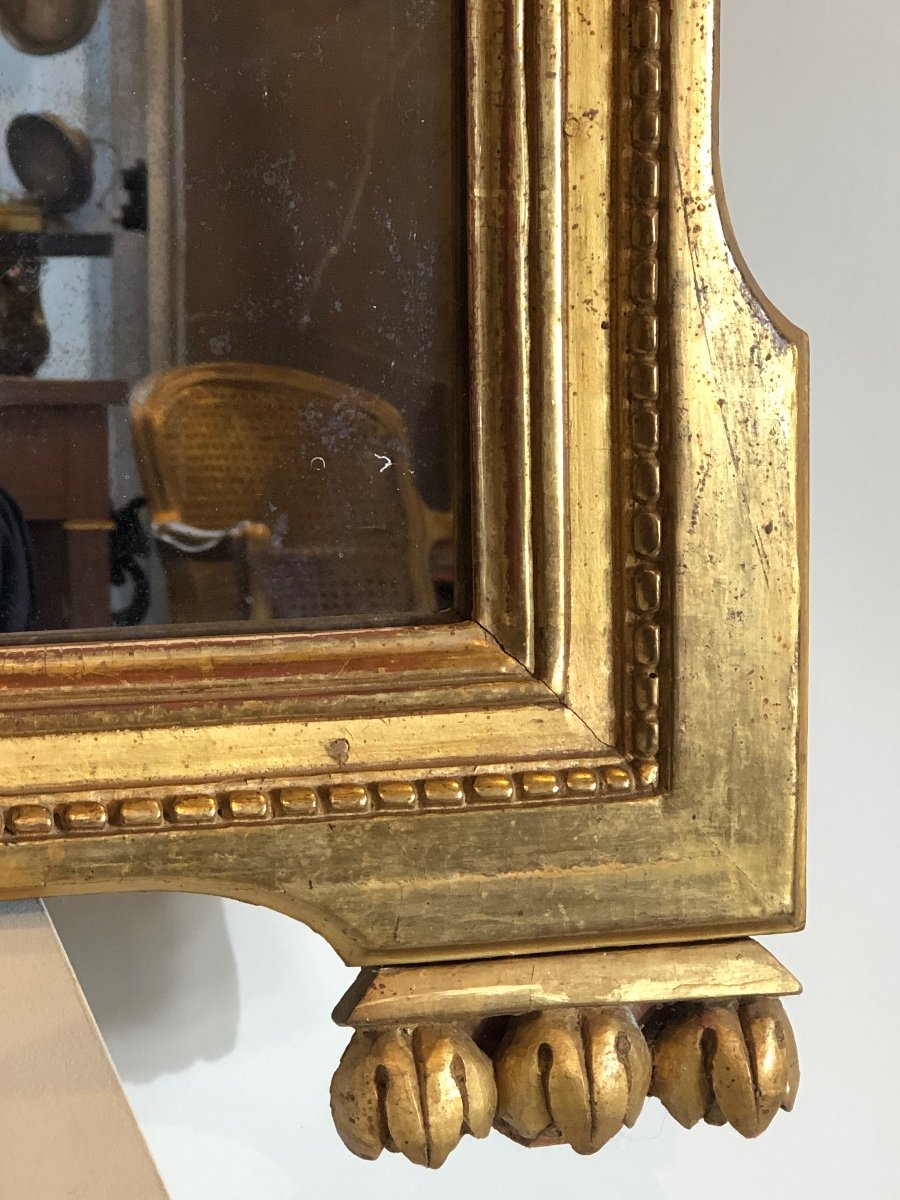 Miroir Doré D’époque Louis XVI Avec les Attributs de l’Amour. -photo-4