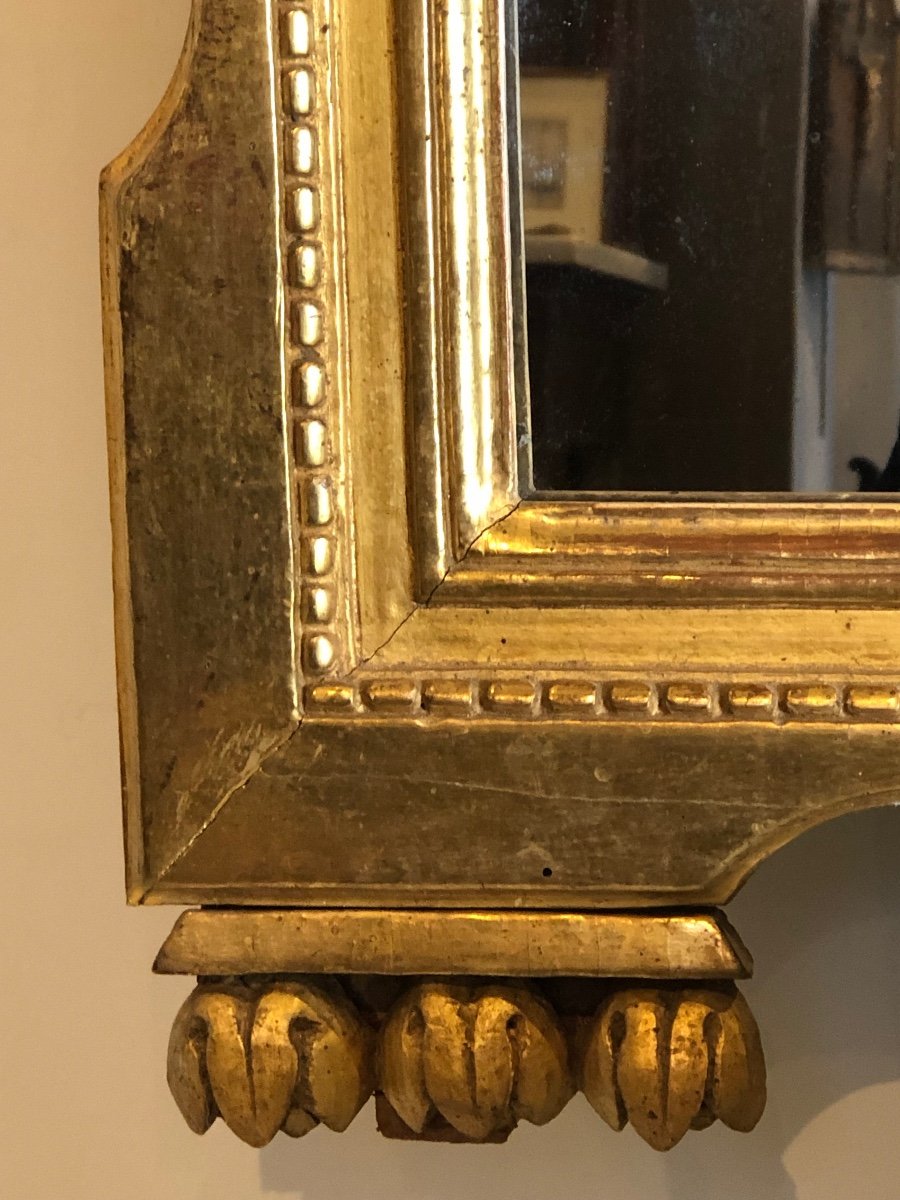 Miroir Doré D’époque Louis XVI Avec les Attributs de l’Amour. -photo-5