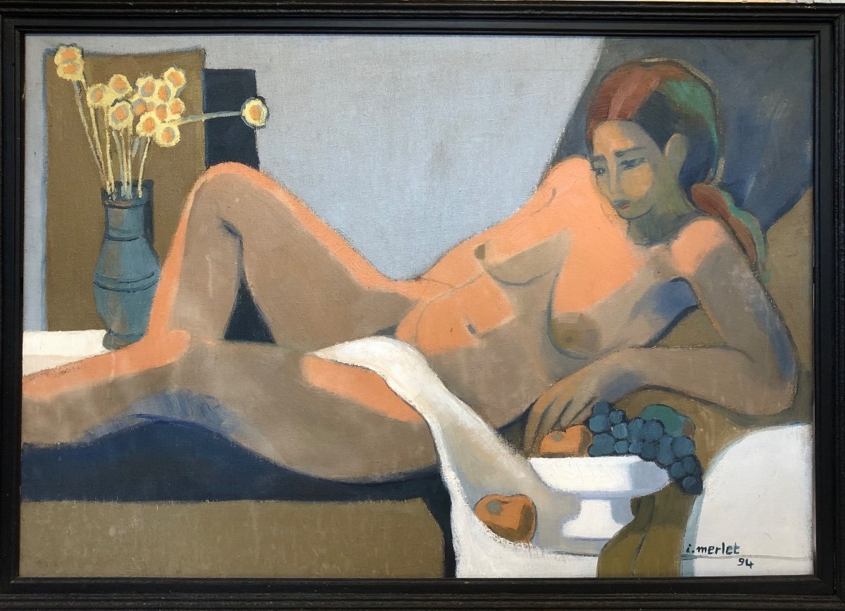 Painting Of A Nude By Merlet Isabelle. -photo-2