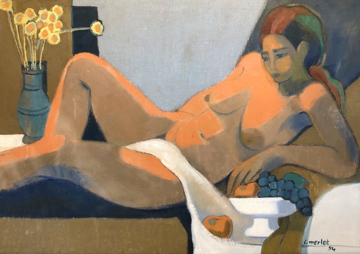 Painting Of A Nude By Merlet Isabelle. -photo-3