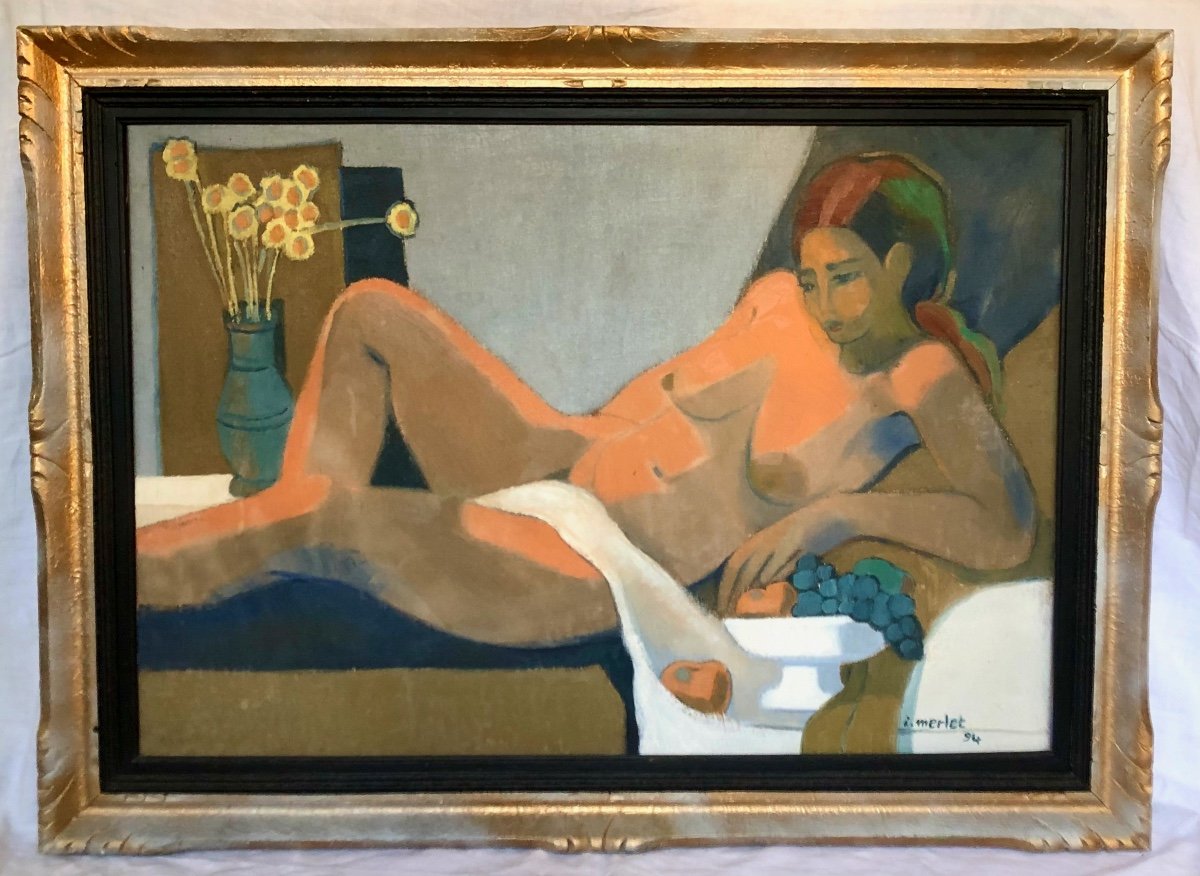 Painting Of A Nude By Merlet Isabelle. 