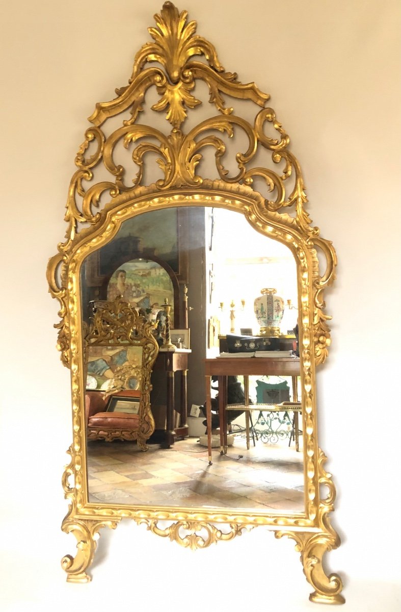 Louis XV Style Mirror, Italy. 183 Cm High. -photo-8