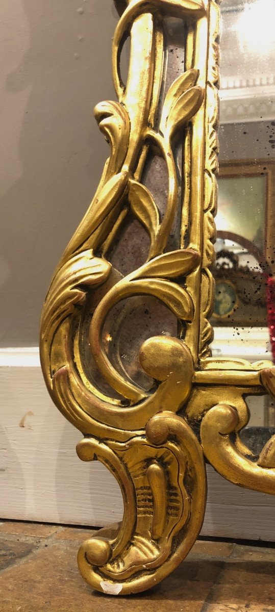 20th Century Louis XV Style Mirror In Gilded Wood. -photo-5