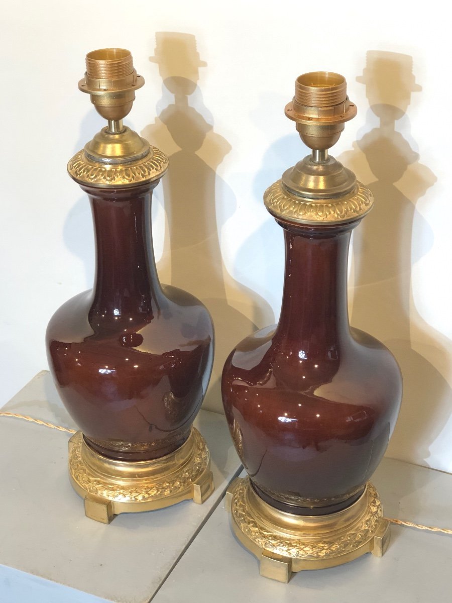 Pair Of Napoleon III Lamps. -photo-3