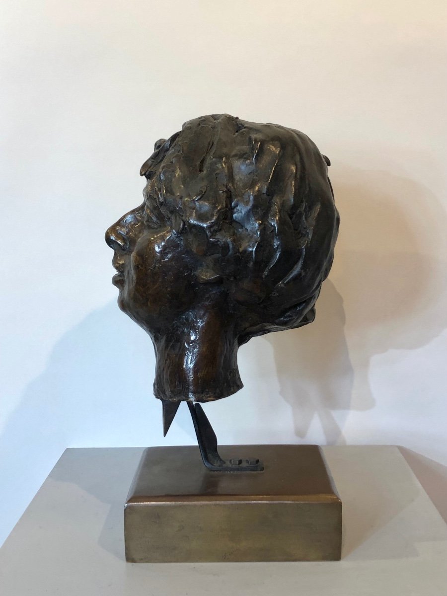 Bronze Head Of A Woman From The 1950s. -photo-2