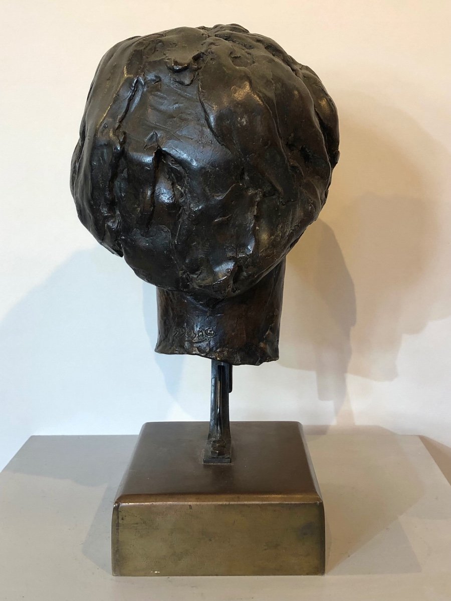 Bronze Head Of A Woman From The 1950s. -photo-6