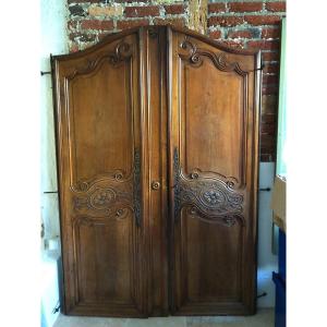 Pair Of Cabinet Doors Early 19th Century. 