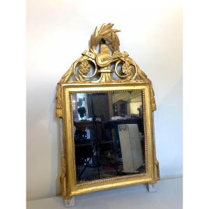 Louis XVI Period Mirror In Gilded Wood. 