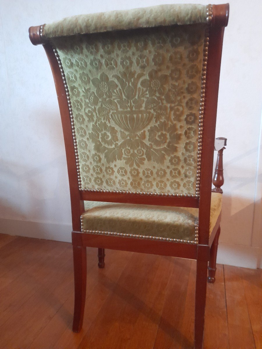 Suite 4 Fauteuils Directoire Empire Acajou Salon-photo-6