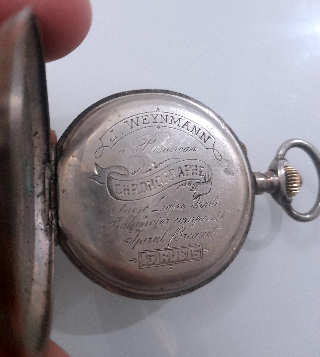 Rare Chronograph Pocket Watch Late 19th Century-photo-3