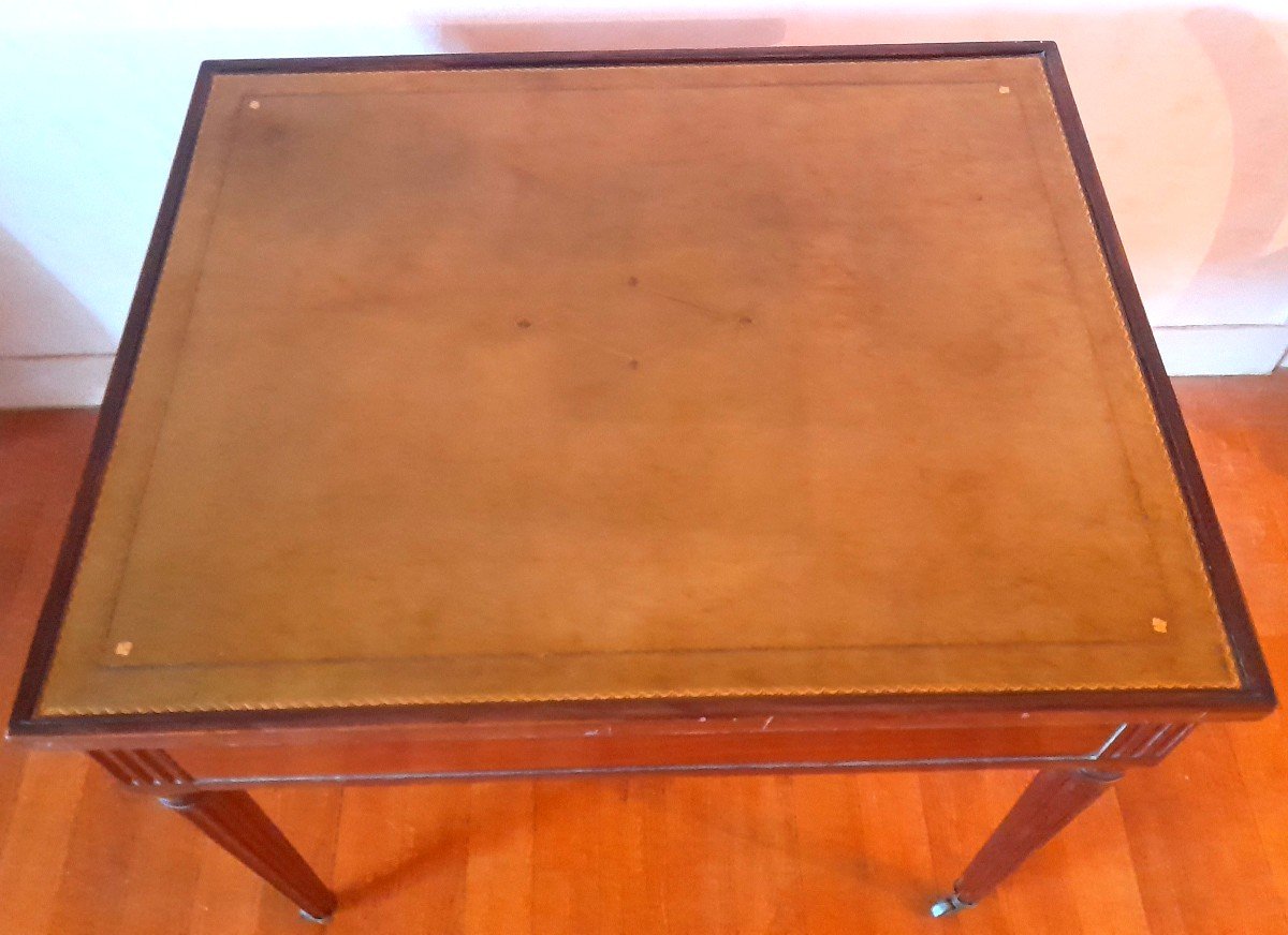 Table à écrire acajou Et à Jeux Tric Trac Ou Backgammon d'époque Louis XVI Du XVIIIeme Siecle-photo-4