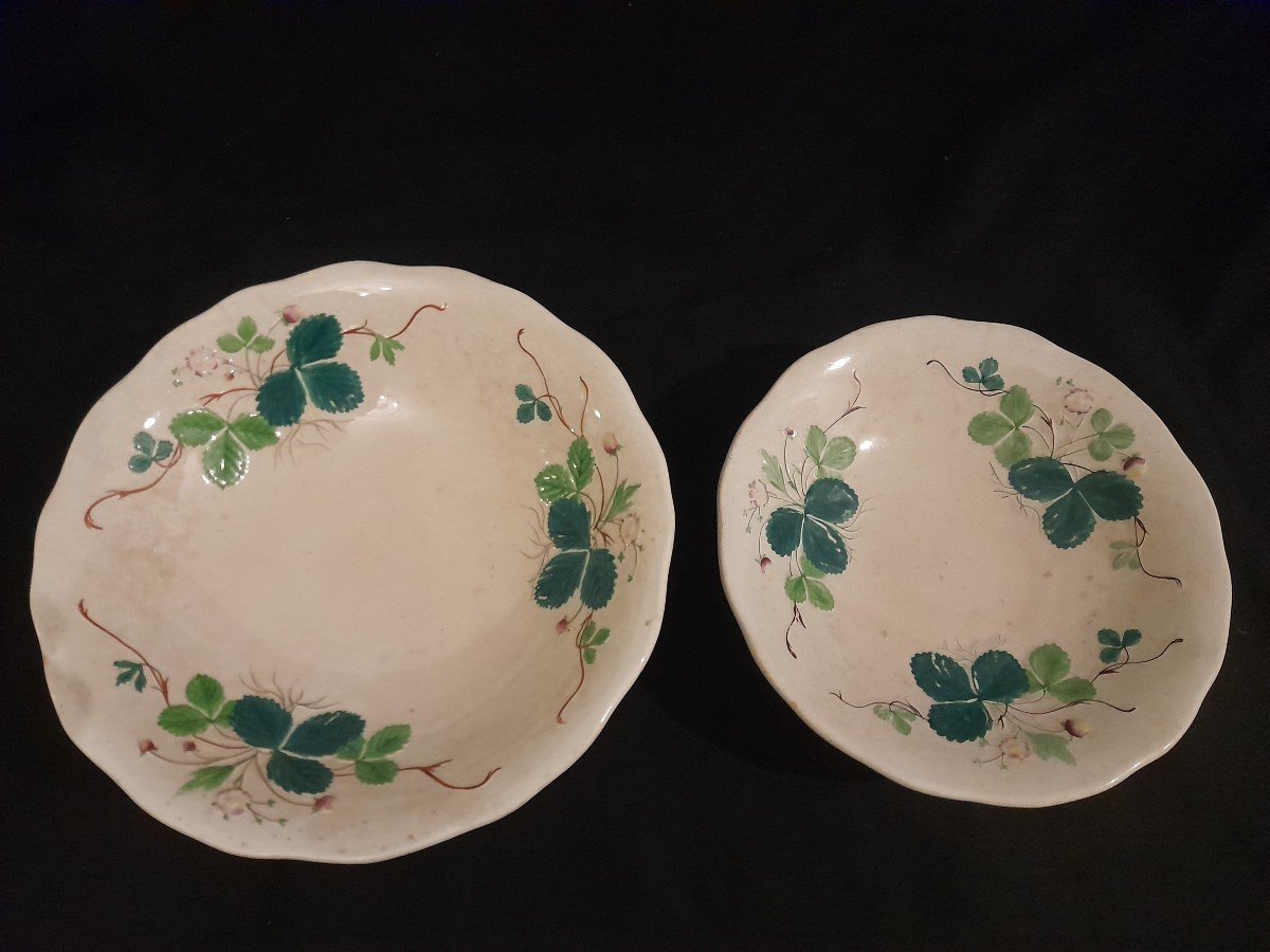 Partie de Service Aux Fraisiers Georges Sand Manufacture Creil Montereau Faience Fine-photo-2