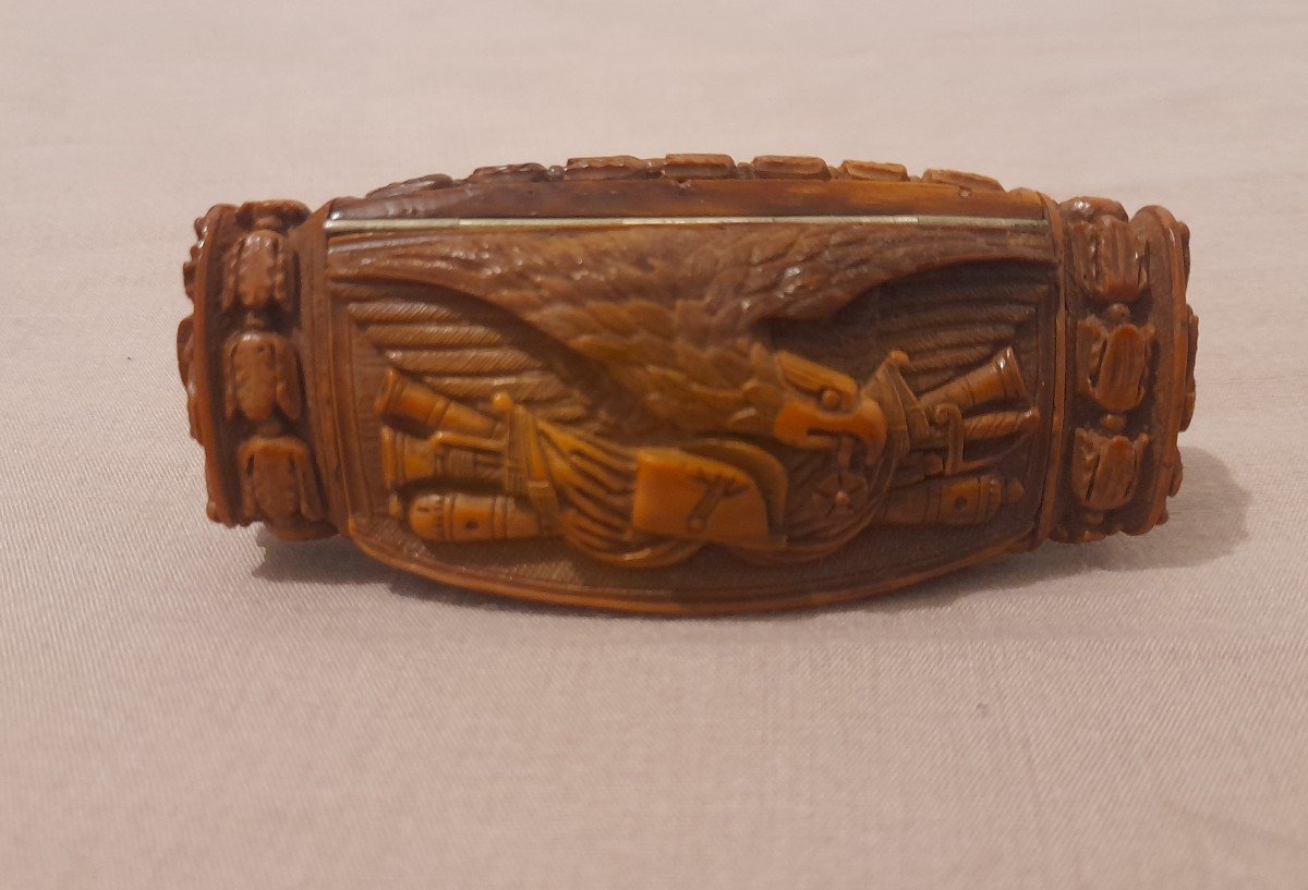 Snuff Box In Corozo Nut With The Effigy Of Napoleon 1st Period Early 19th Century Bagnard -photo-2