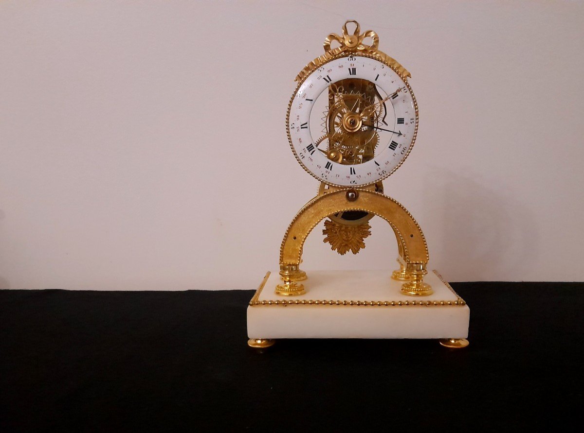 Louis XVI Period Skeleton Arch Pendulum Clock, 18th Century