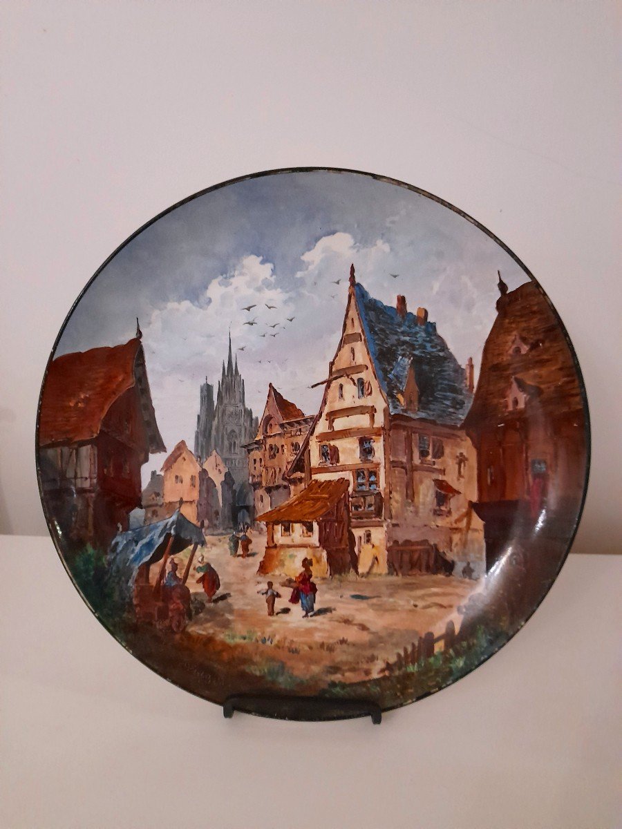 Large Faience Dish From The Vieillard Factory In Bordeaux, Late 19th Century 