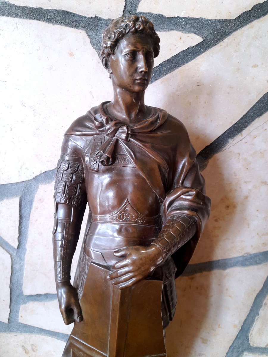 Important Bronze Saint Georges Par Barbedienne Style Renaissance Italienne Epoque XIXeme Siecle-photo-3