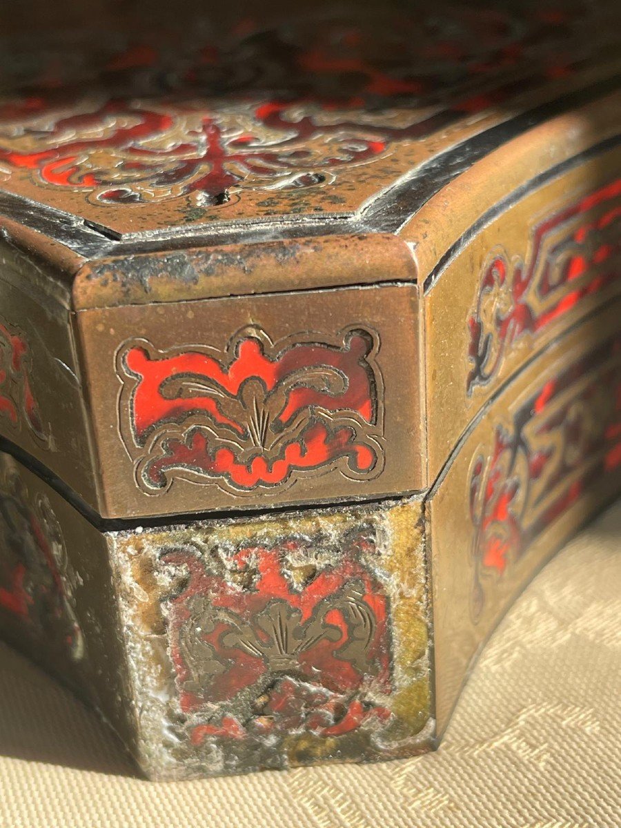 Boulle Marquetry Games Box Napoleon III Period Second Empire Tortoiseshell-photo-3