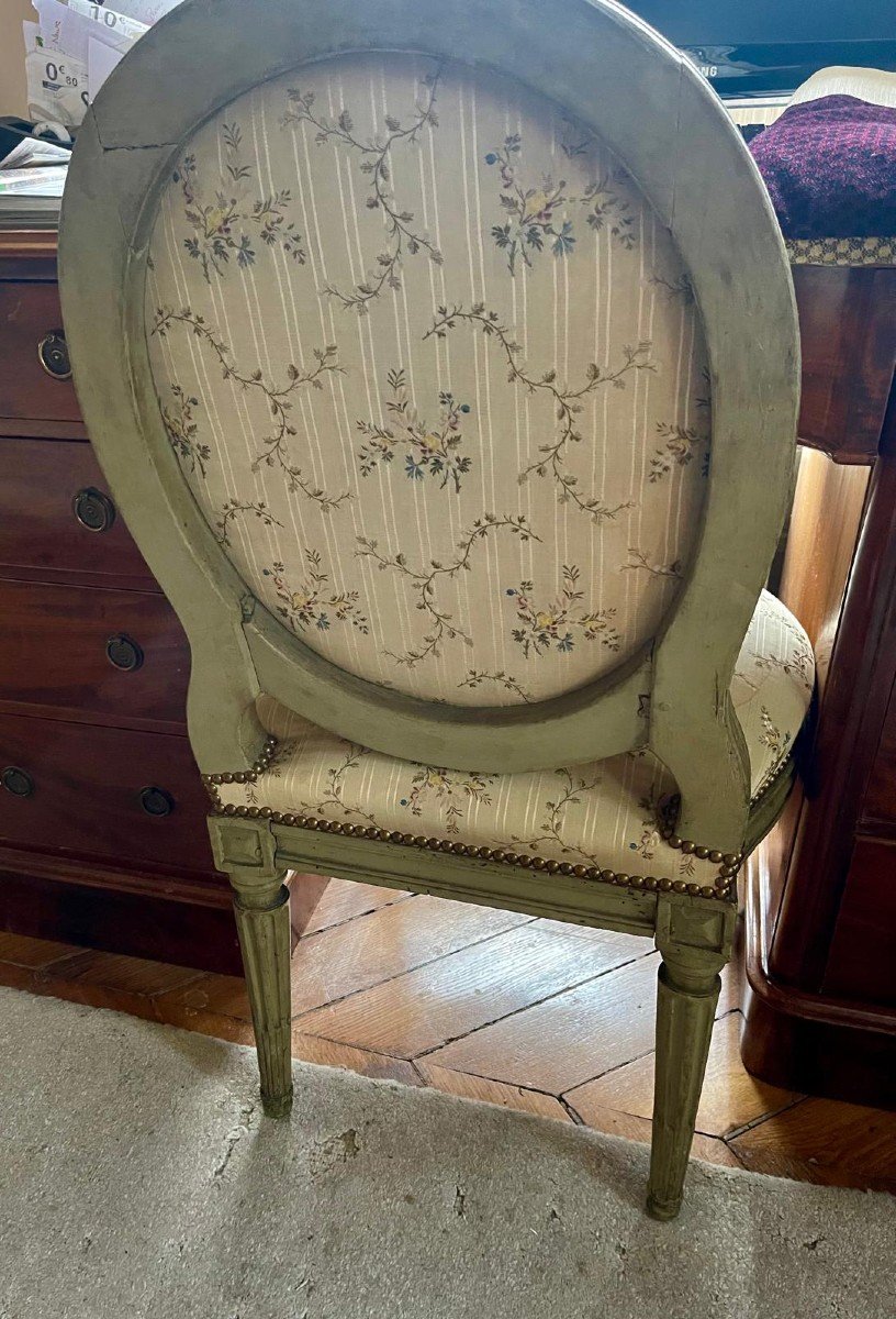 Louis XVI Period 16th Century Artois Chair Stamped De Sene-photo-3