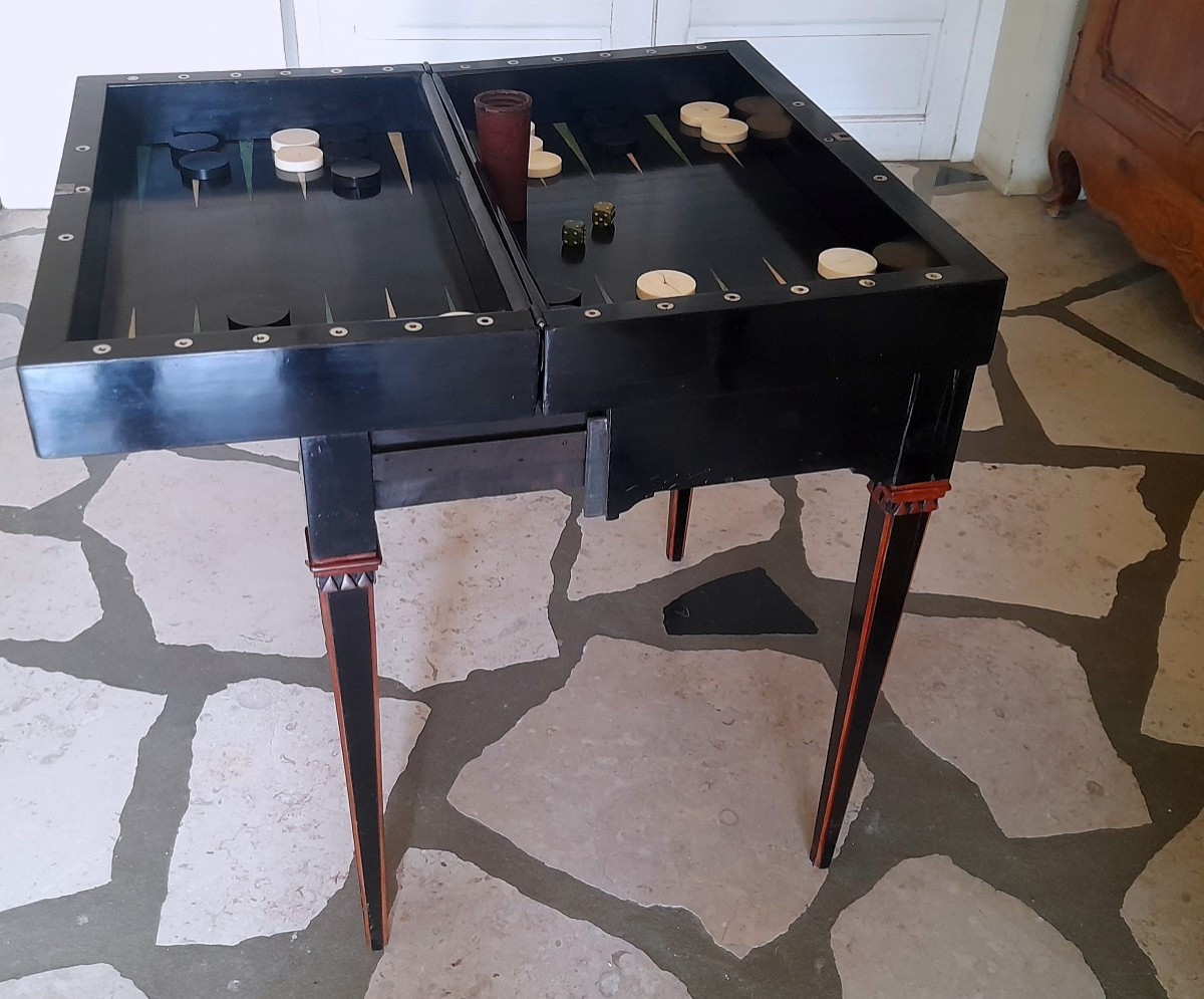 Games Table Stamped Tric Trac Jacquet Backgammon Louis XVI Period 16th XVIII 18th Century