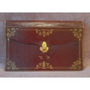 19th Century Gold Moroccan Leather Document Holder