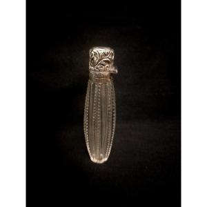 Salt Bottle In Cut Crystal And Silver Stopper, English, Late 19th Century