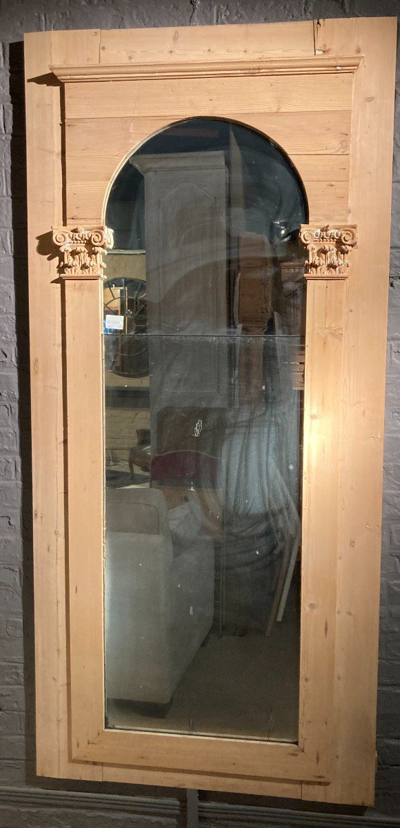 Stripped Trumeau In Larch Wood With Directoire Style Mirror, 19th Century