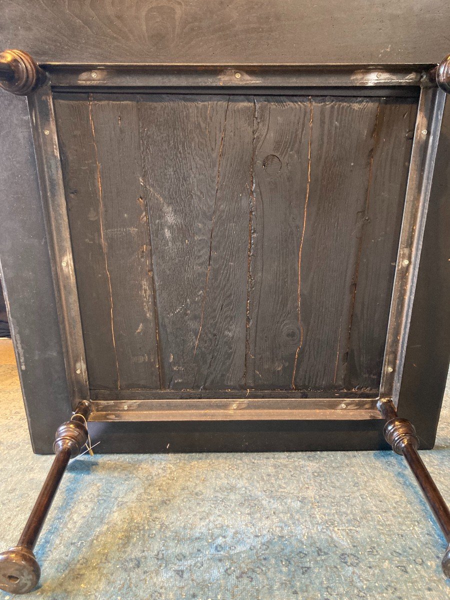 Old Walnut Parquet Panel Reassembled As A Coffee Table-photo-3