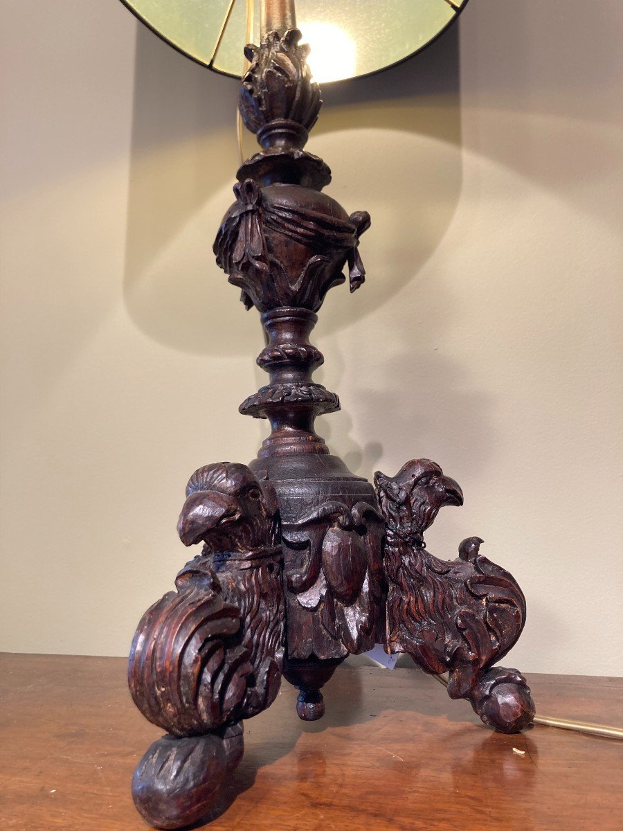 Old Candlestick Mounted As A Lamp-photo-2