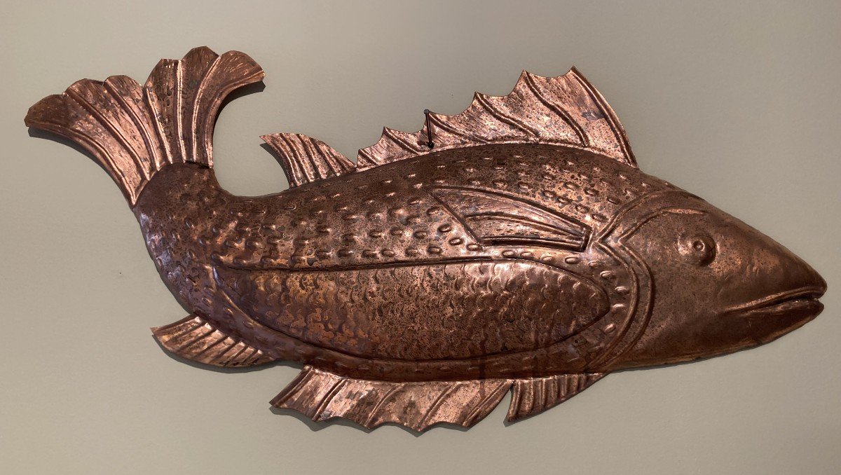 Poisson En Métal Repoussé