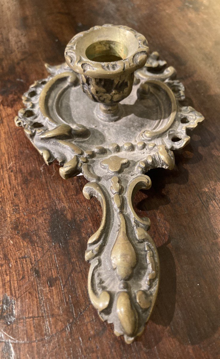 Louis XV Rocaille Style Bronze Candlestick-photo-2