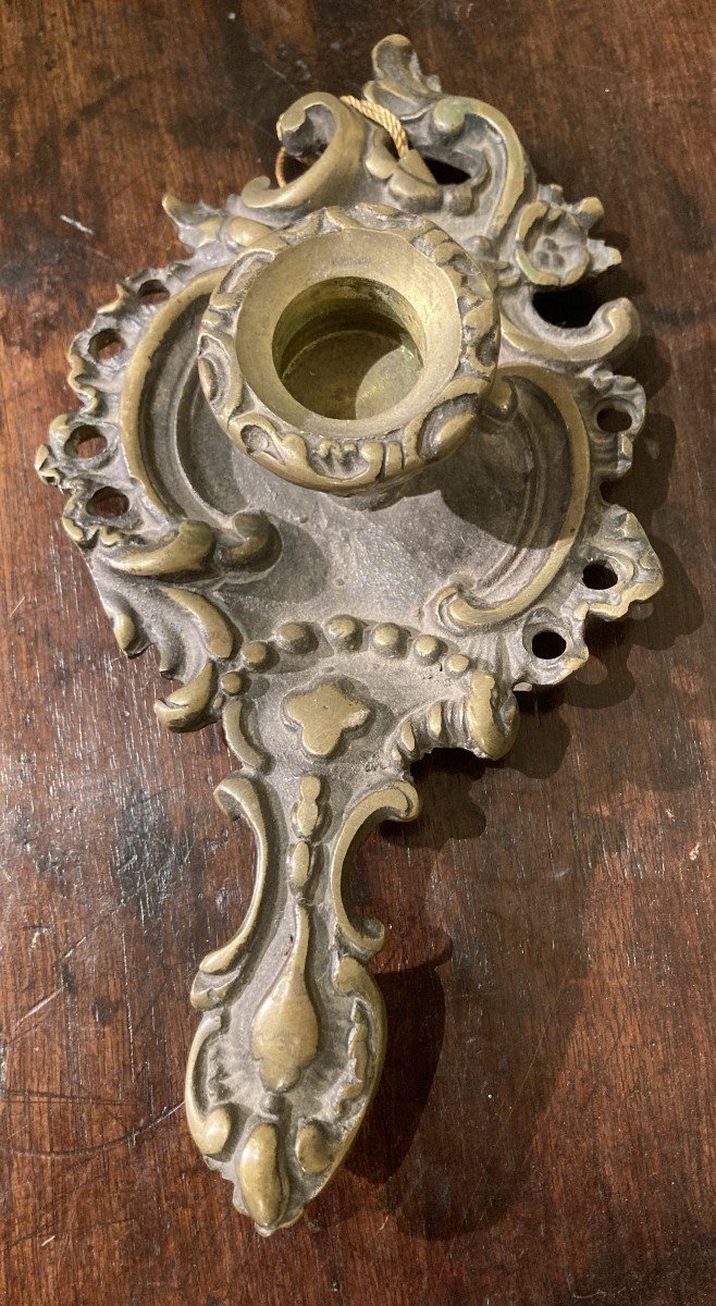 Louis XV Rocaille Style Bronze Candlestick-photo-3