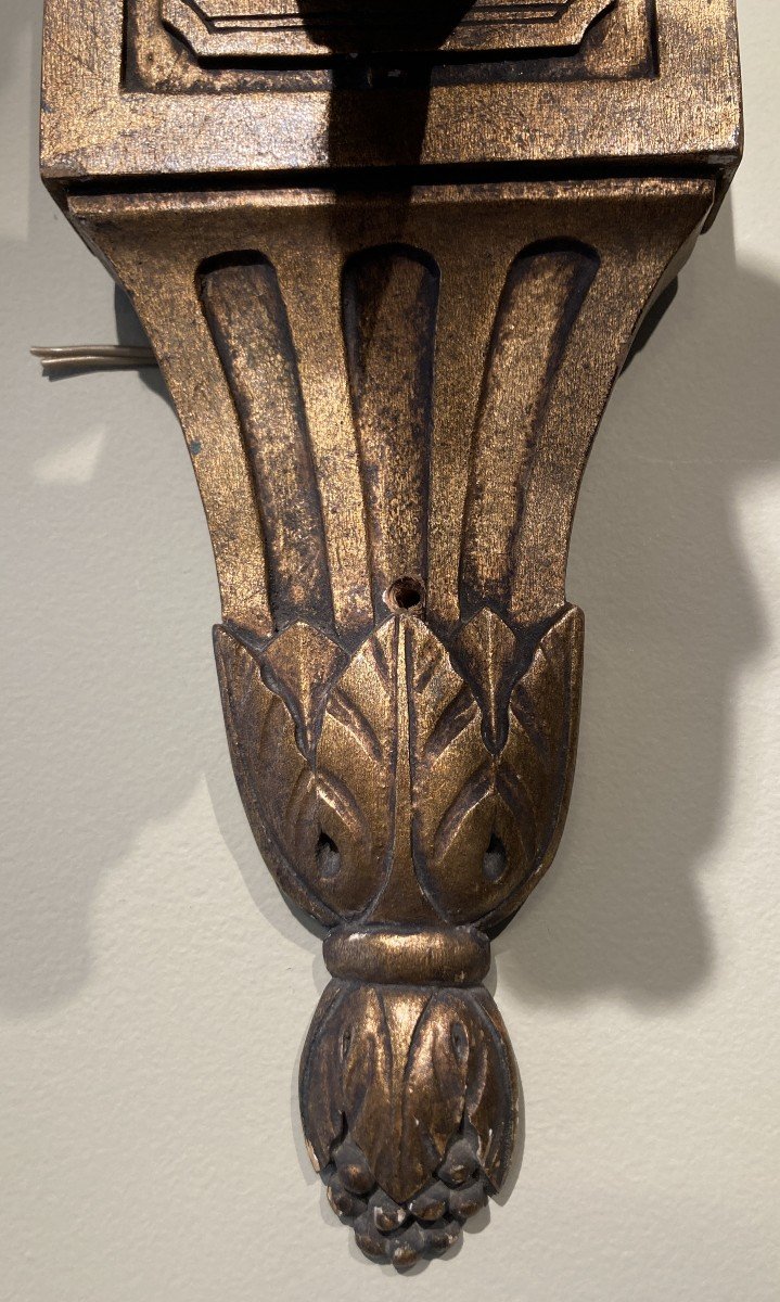 Carved Wood Wall Lamp-photo-1