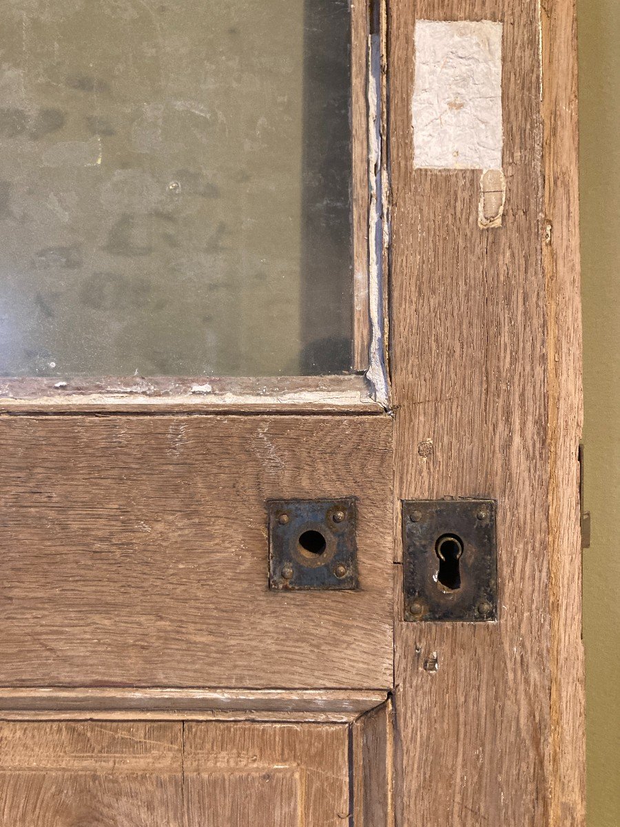 18th Century Oak Glass Door-photo-3