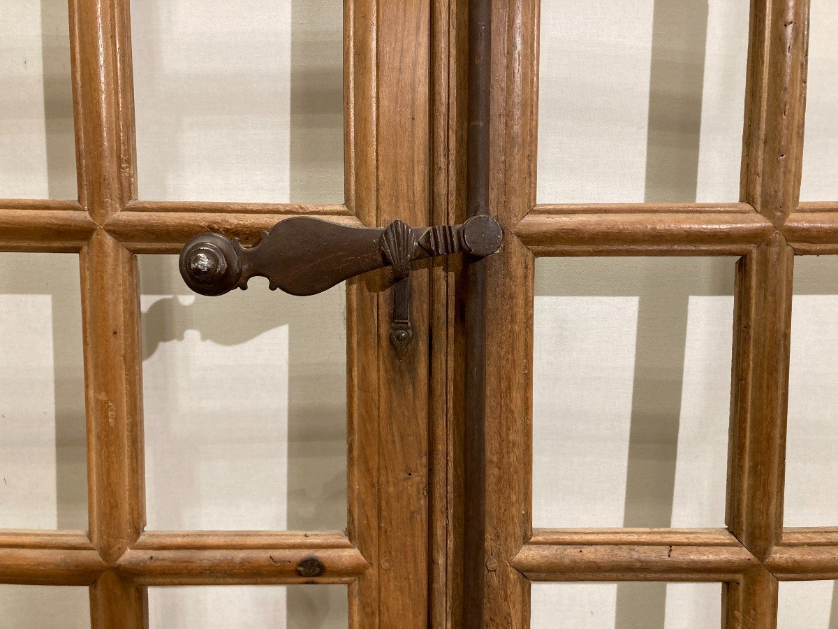 Pair Of Oak And Walnut Windows With Small Woods-photo-3