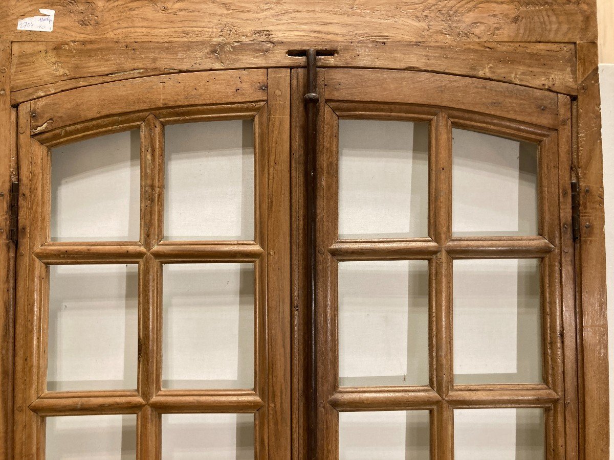 Pair Of Oak And Walnut Windows With Small Woods-photo-1