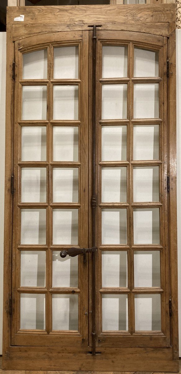 Pair Of Oak And Walnut Windows With Small Woods