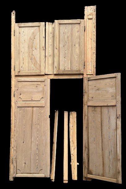 18th Century 4-door Stripped Cupboard Front