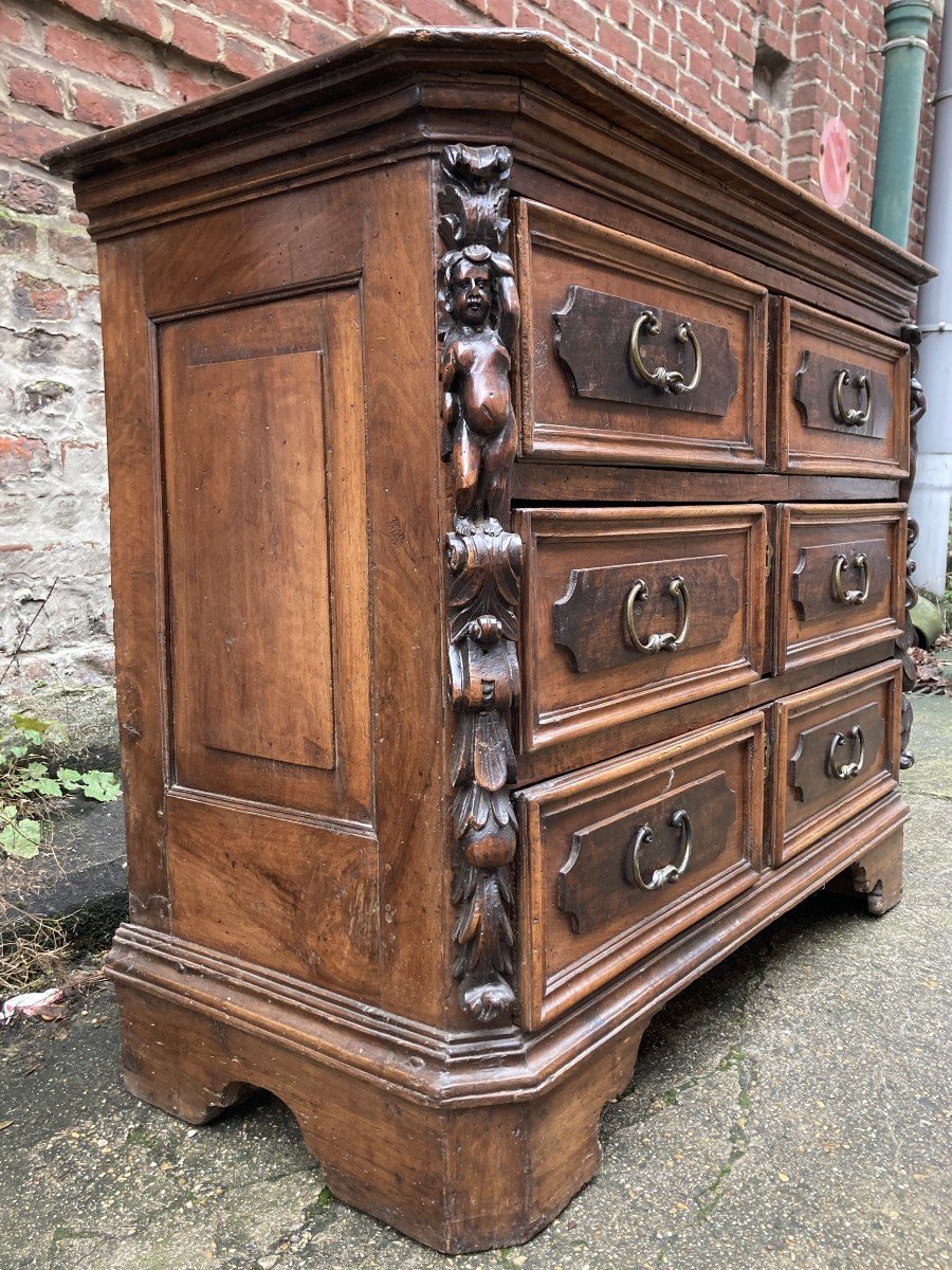 17th Century Italian Walnut Commode-photo-1