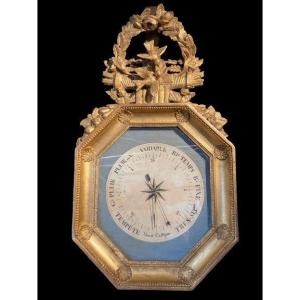 Barometer In Carved And Gilded Wood