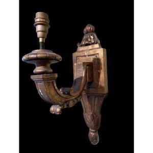 Carved Wood Wall Lamp