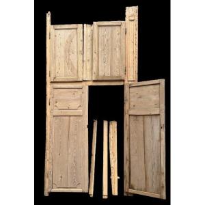 18th-century Wardrobe Facade With Four Stripped Doors