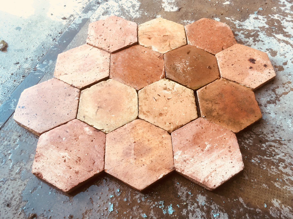 18th Century Floor Tiles - Hexagons 16cm X 16cm-photo-3