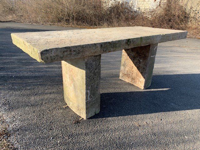 Garden Table - With Or Without Benches - 18th Century.