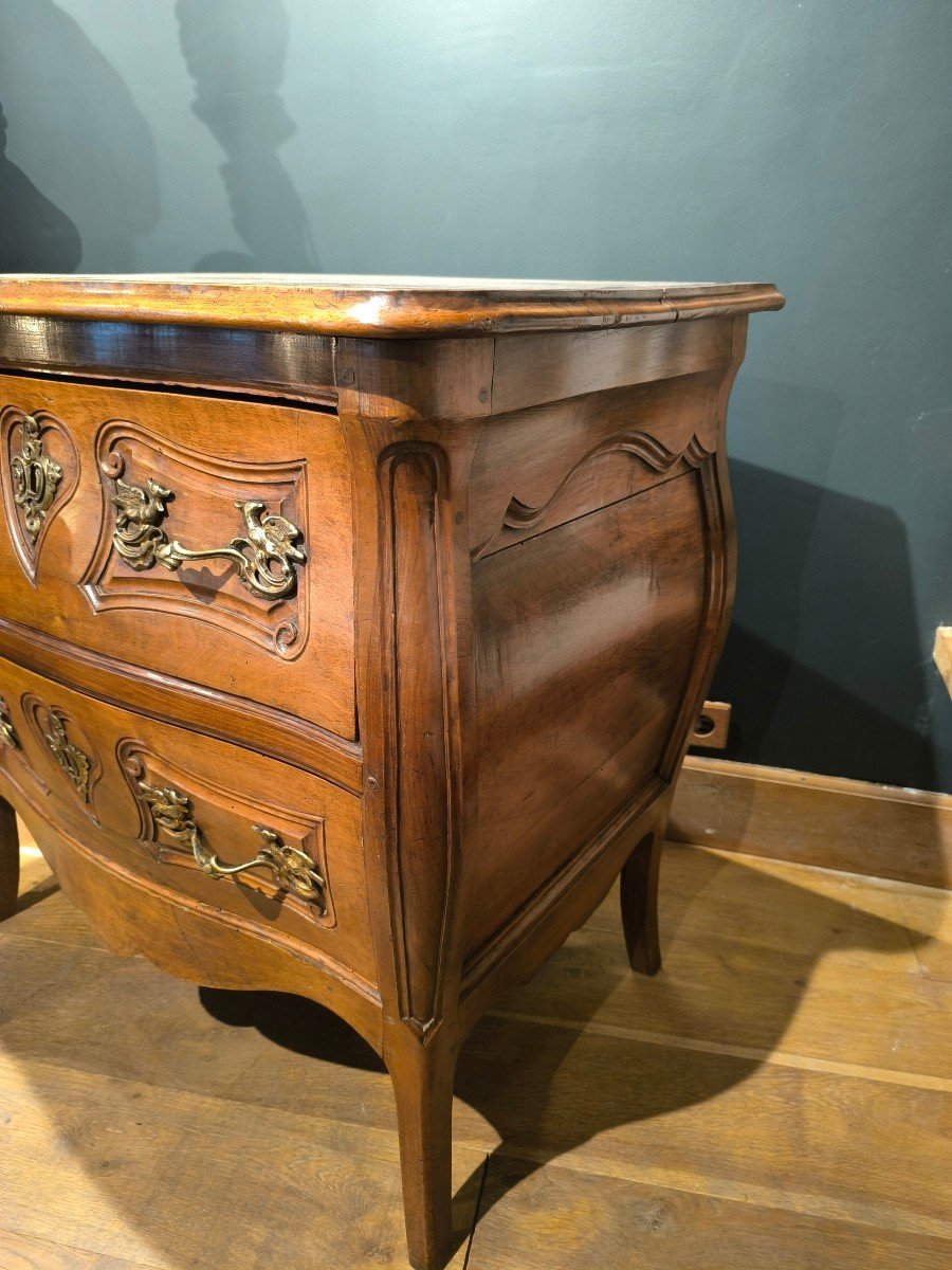 Chest Of Drawers, Called Sauteuse, In Walnut From The Agen Region. Louis XV Period-photo-2