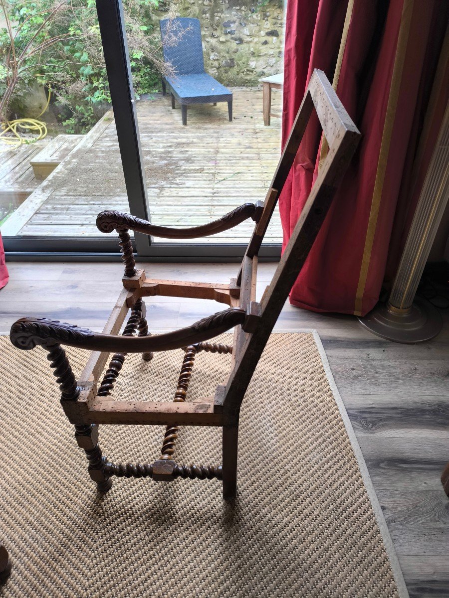 Pair Of Louis XIV Period Armchairs-photo-2