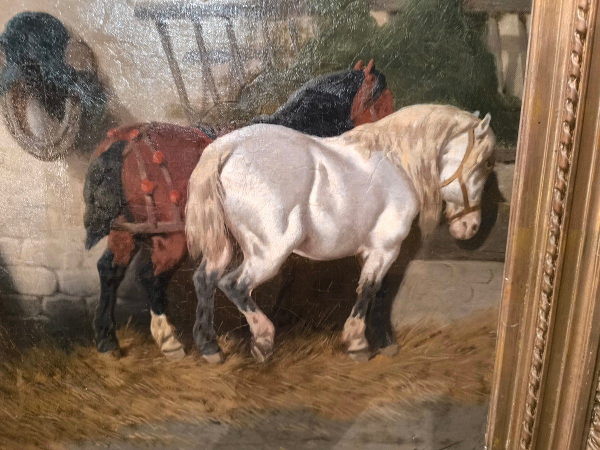 "chevaux à l'écurie" Par Théodore Fort-photo-2