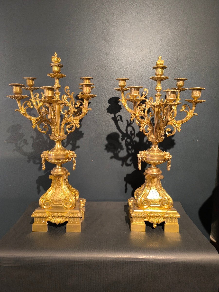 Important Pair Of Candelabra In The L XVI Style. Period N III